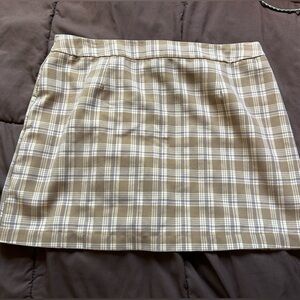 Brown plaid mini skirt